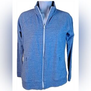 T by Talbots Size XS Heather periwinkle Blue Full Zip Athletic Jacket w/Pockets